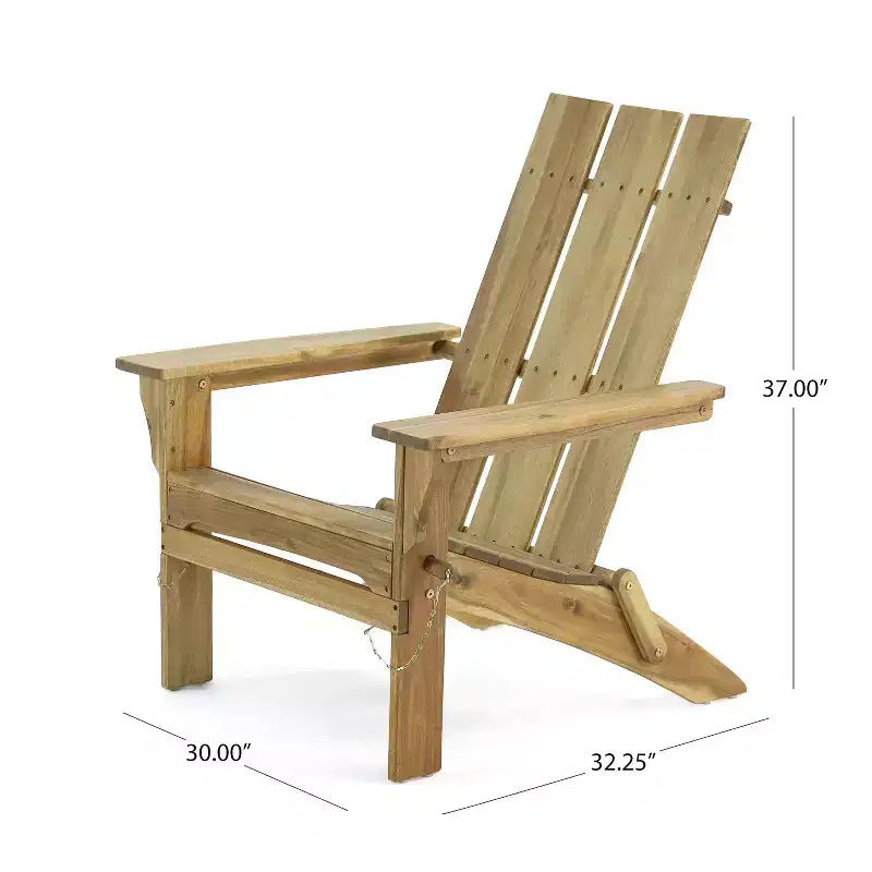 Chaise Adirondack pliante et haute en bois d'acacia GDFStudio Gurekam pour l'extérieur (lot de 2)