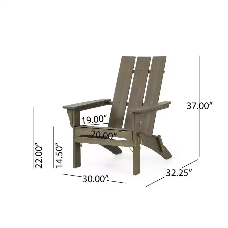 Chaise Adirondack pliante et haute en bois d'acacia GDFStudio Gurekam pour l'extérieur (lot de 2)