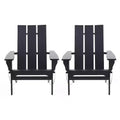 Chaise Adirondack pliante et haute en bois d'acacia GDFStudio Gurekam pour l'extérieur (lot de 2)