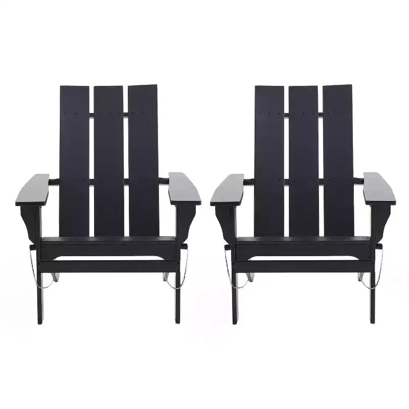Chaise Adirondack pliante et haute en bois d'acacia GDFStudio Gurekam pour l'extérieur (lot de 2)