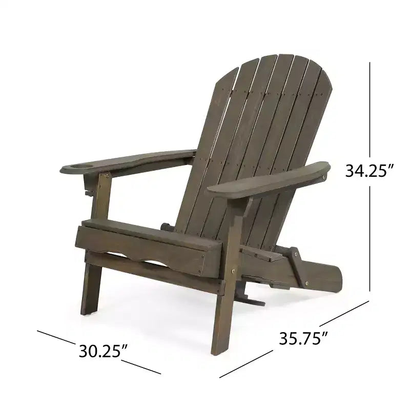 Christopher Knight Home Kandyce Outdoor Acacia Wood Folding Adirondack Chair with Cup Holder