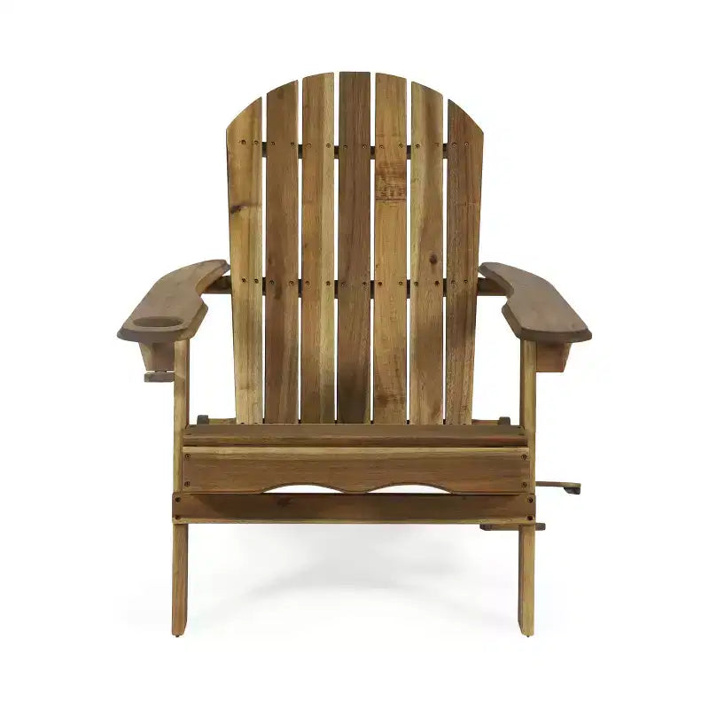 Christopher Knight Home Kandyce Outdoor Acacia Wood Folding Adirondack Chair with Cup Holder