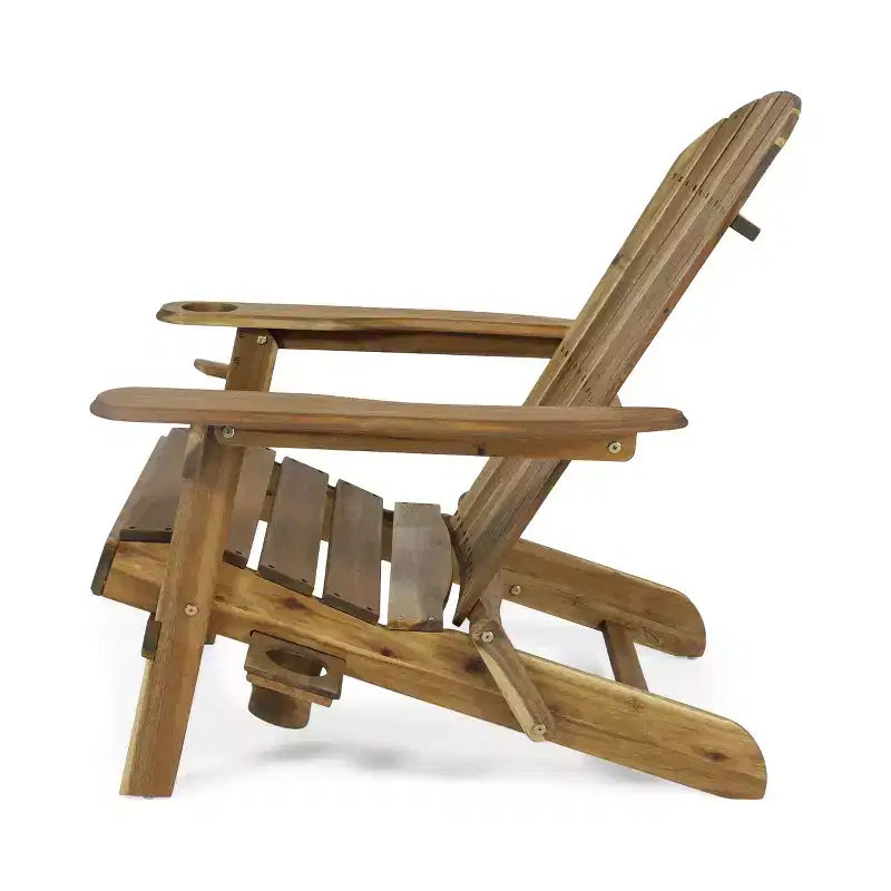Christopher Knight Home Kandyce Outdoor Acacia Wood Folding Adirondack Chair with Cup Holder