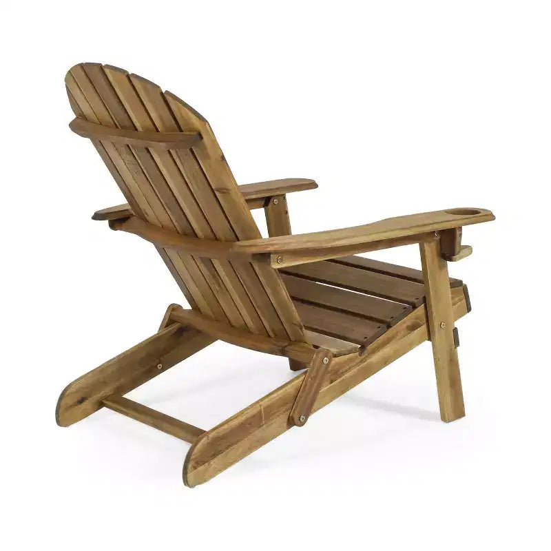 Christopher Knight Home Kandyce Outdoor Acacia Wood Folding Adirondack Chair with Cup Holder