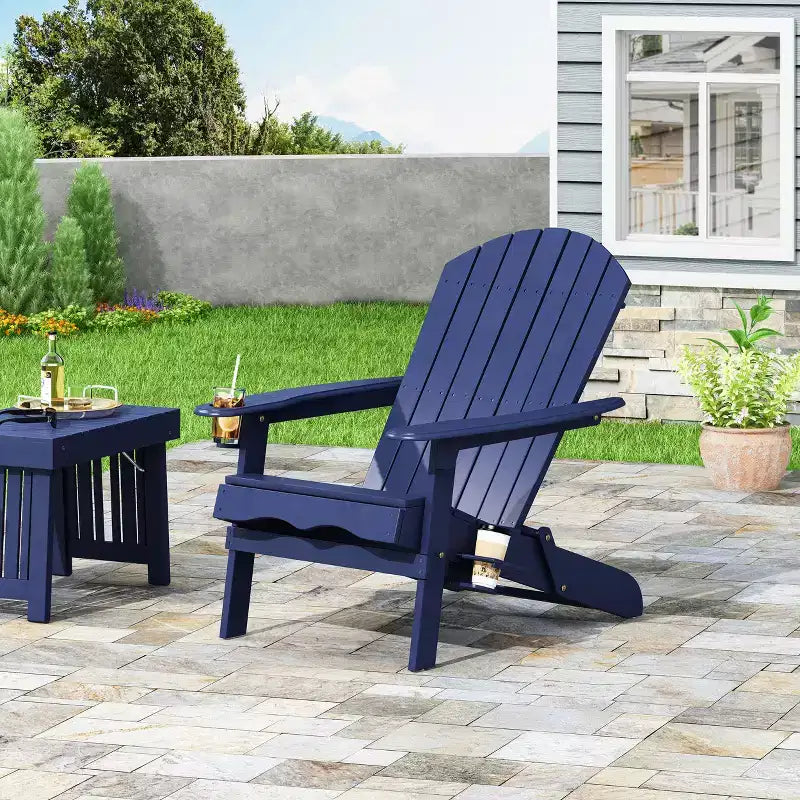 Christopher Knight Home Kandyce Outdoor Acacia Wood Folding Adirondack Chair with Cup Holder