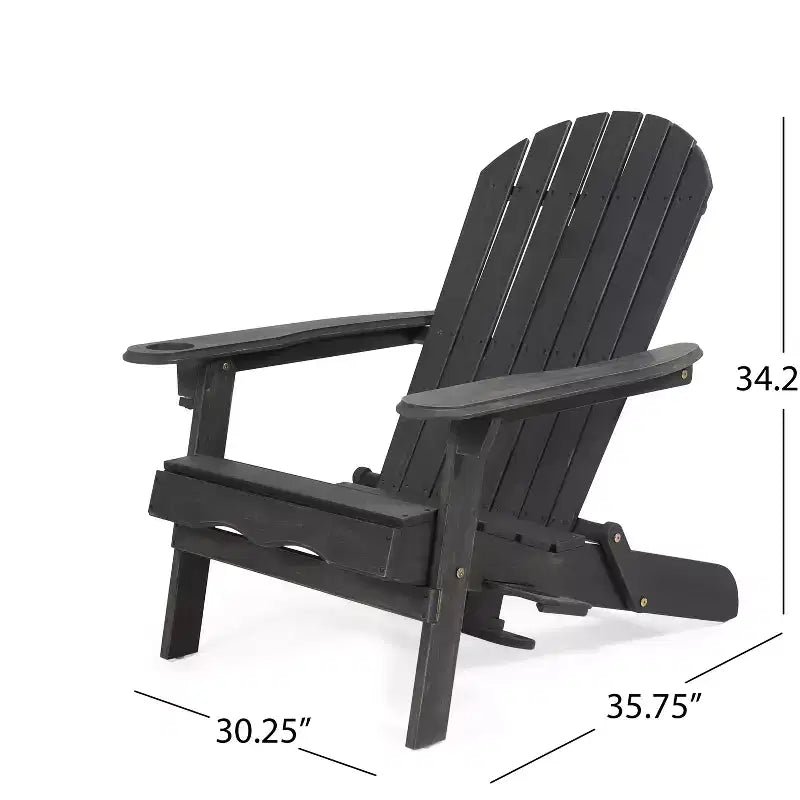Christopher Knight Home Kandyce Outdoor Acacia Wood Folding Adirondack Chair with Cup Holder