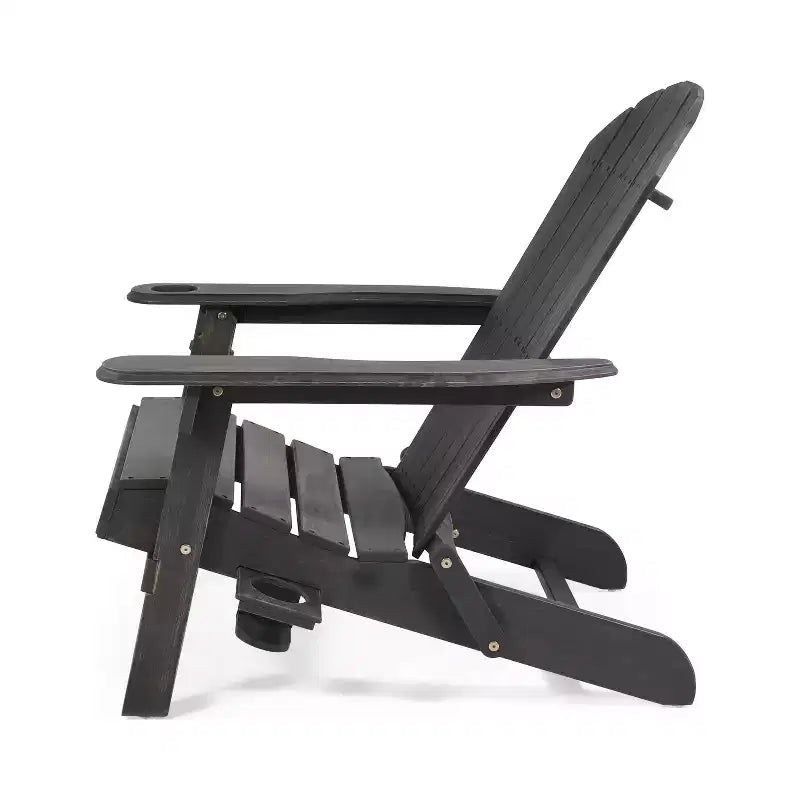 Christopher Knight Home Kandyce Outdoor Acacia Wood Folding Adirondack Chair with Cup Holder
