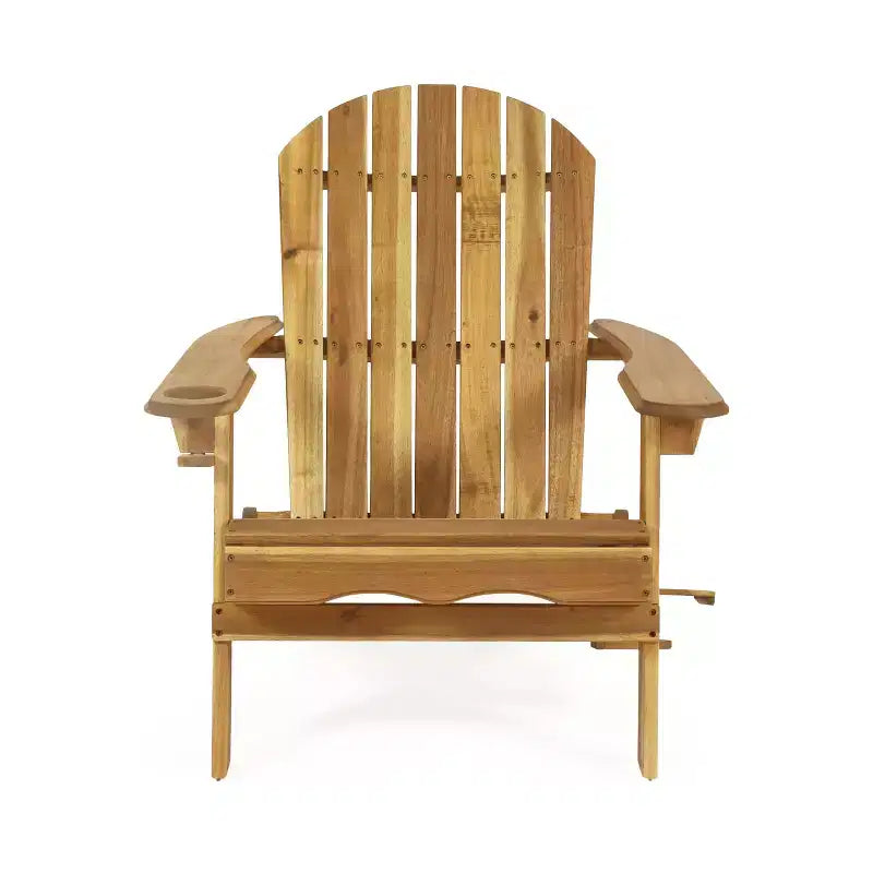 Christopher Knight Home Kandyce Outdoor Acacia Wood Folding Adirondack Chair with Cup Holder
