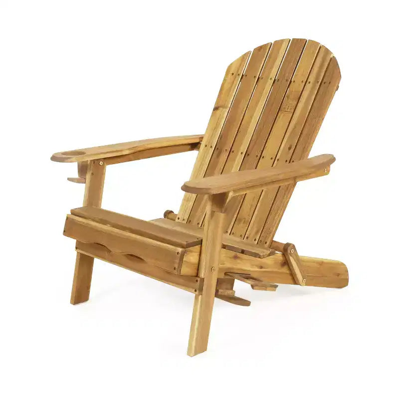 Christopher Knight Home Kandyce Outdoor Acacia Wood Folding Adirondack Chair with Cup Holder