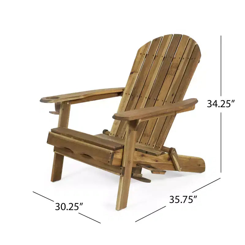 Christopher Knight Home Kandyce Outdoor Acacia Wood Folding Adirondack Chair with Cup Holder (Set of 2)