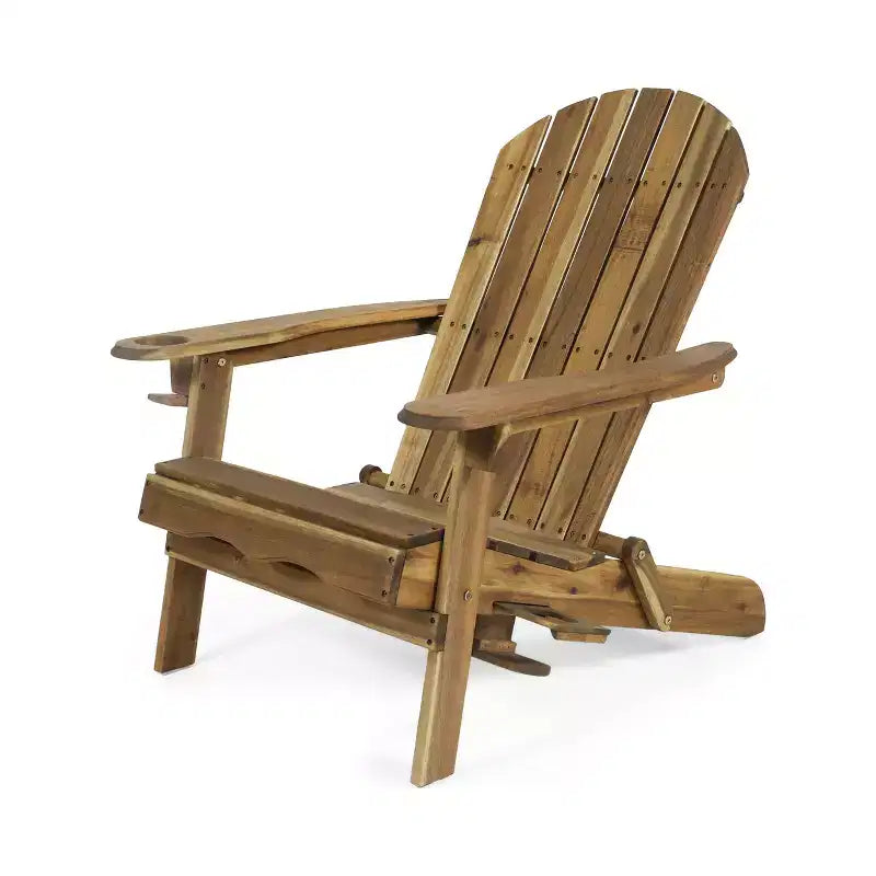 Christopher Knight Home Kandyce Outdoor Acacia Wood Folding Adirondack Chair with Cup Holder (Set of 2)