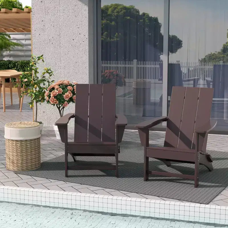 WestinTrends Ashore HDPE Folding Adirondack Chair (Set of 2)