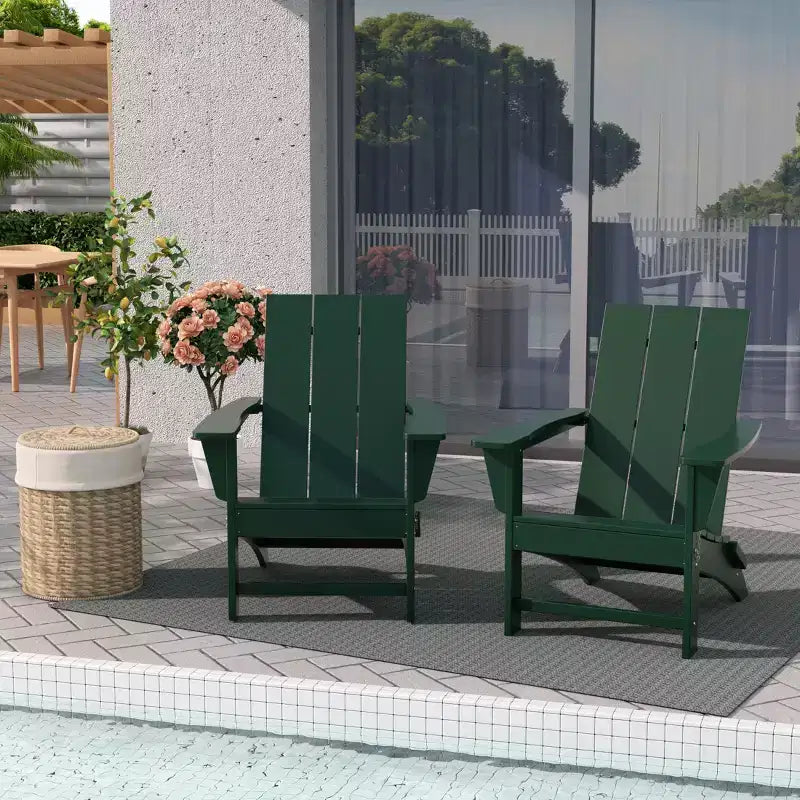 WestinTrends Ashore HDPE Folding Adirondack Chair (Set of 2)