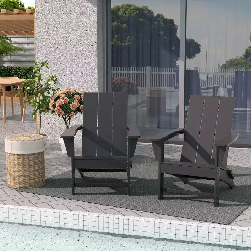 WestinTrends Ashore HDPE Folding Adirondack Chair (Set of 2)