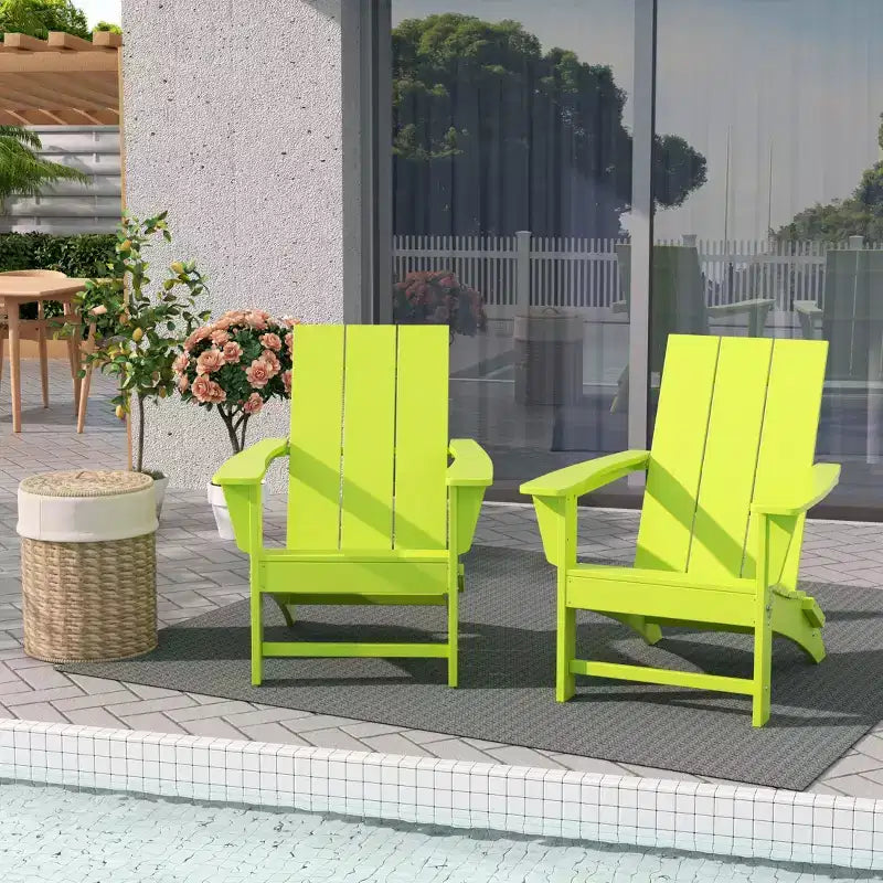 WestinTrends Ashore HDPE Folding Adirondack Chair (Set of 2)