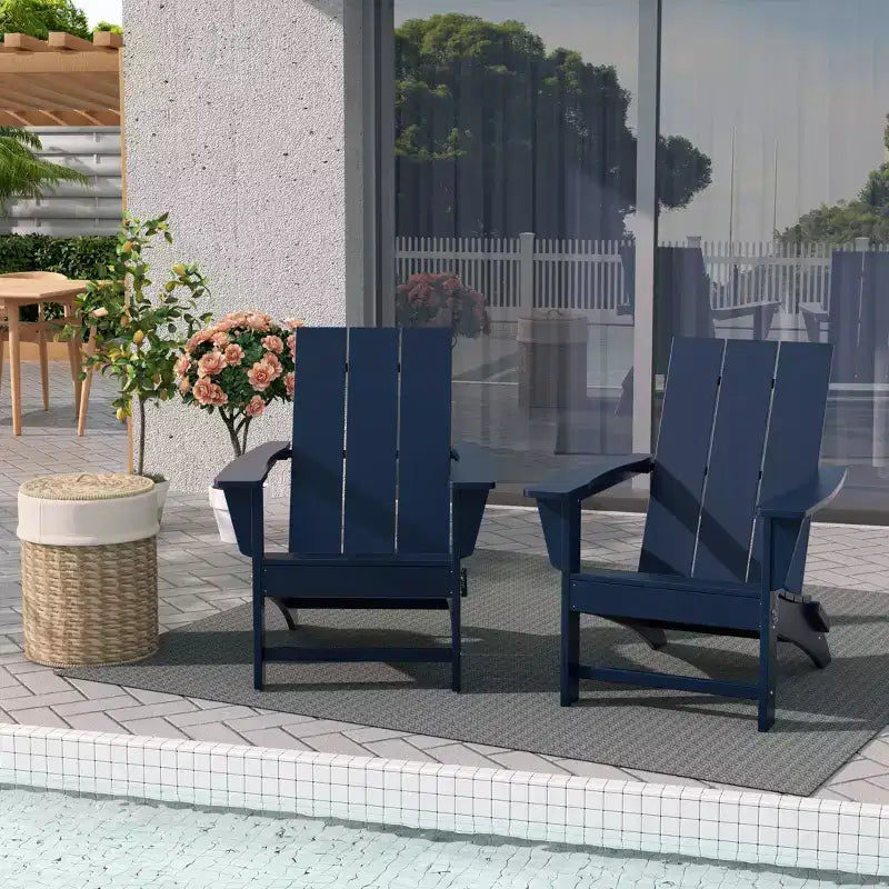 WestinTrends Ashore HDPE Folding Adirondack Chair (Set of 2)