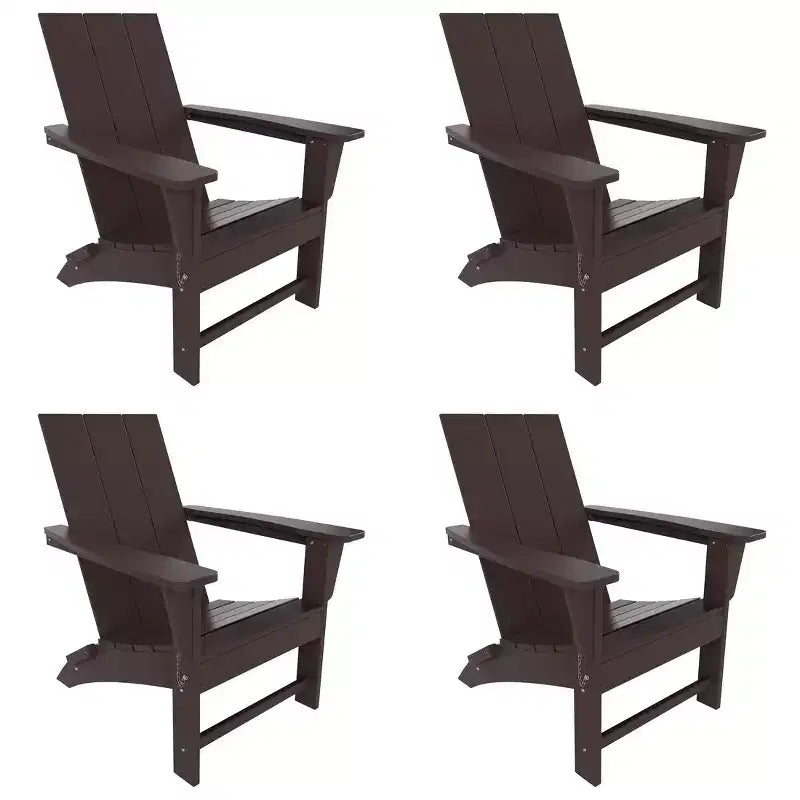 WestinTrends Ashore HDPE Folding Adirondack Chair (Set of 4)