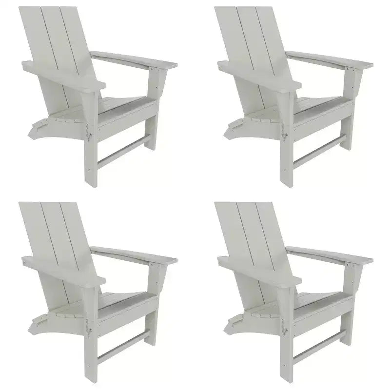 WestinTrends Ashore HDPE Folding Adirondack Chair (Set of 4)
