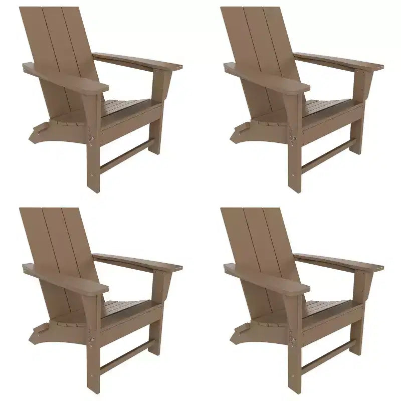 WestinTrends Ashore HDPE Folding Adirondack Chair (Set of 4)