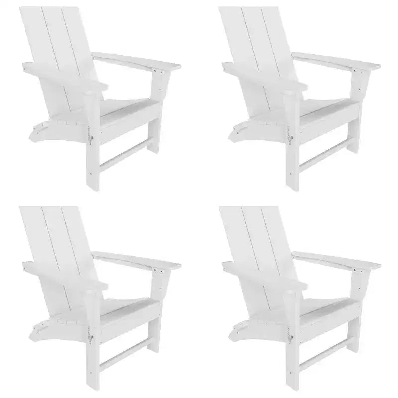 WestinTrends Ashore HDPE Folding Adirondack Chair (Set of 4)