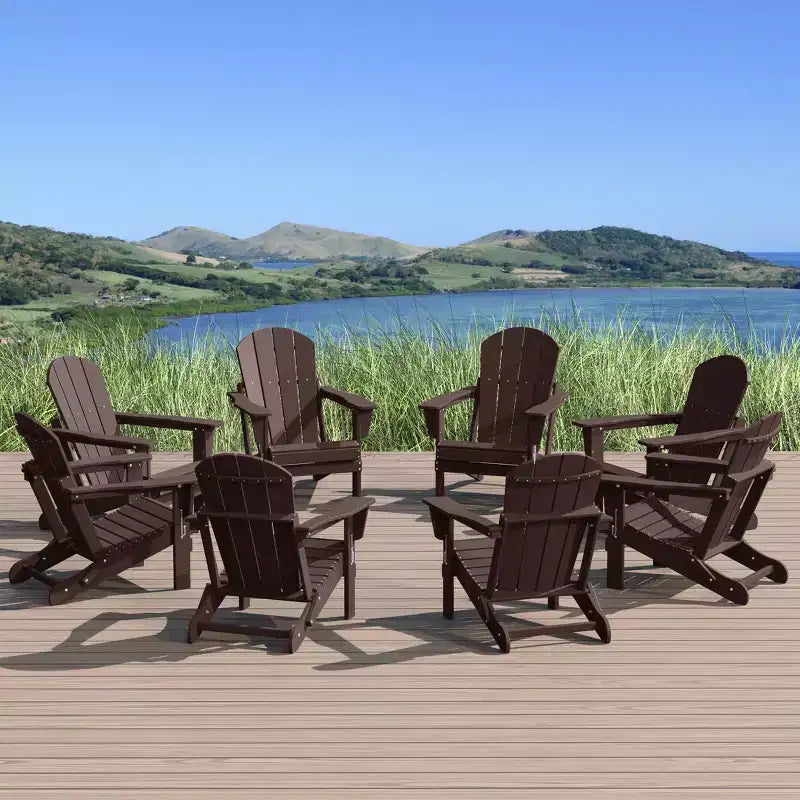 WestinTrends Malibu HDPE Outdoor Folding Poly Adirondack Chair (Set of 8)