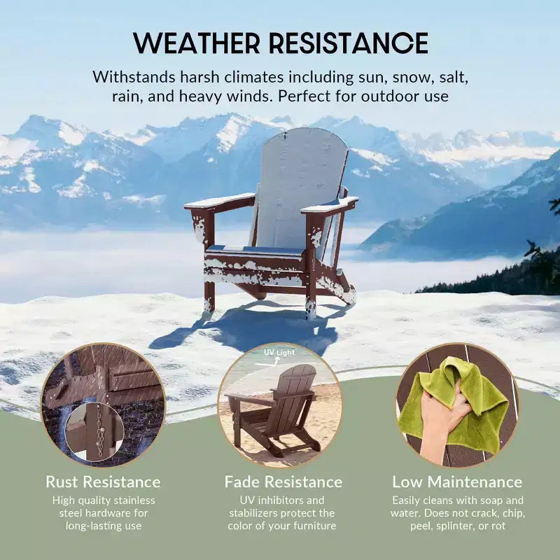 WestinTrends Malibu HDPE Outdoor Folding Poly Adirondack Chair (Set of 8)