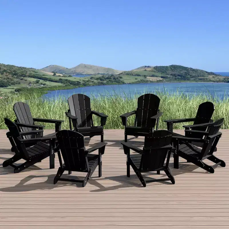 WestinTrends Malibu HDPE Outdoor Folding Poly Adirondack Chair (Set of 8)