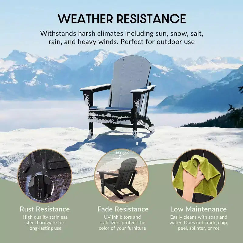 WestinTrends Malibu HDPE Outdoor Folding Poly Adirondack Chair (Set of 8)