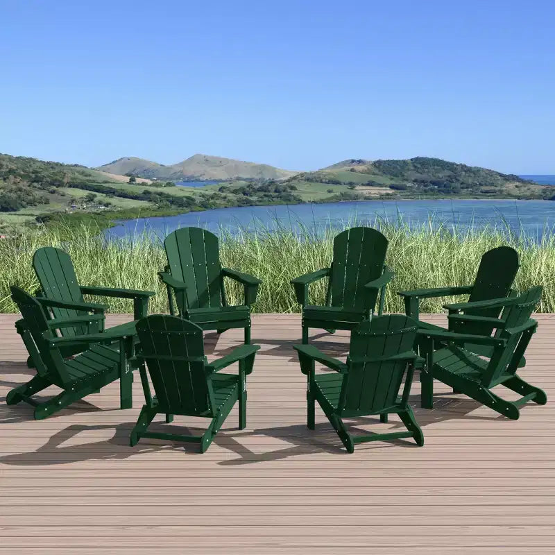 WestinTrends Malibu HDPE Outdoor Folding Poly Adirondack Chair (Set of 8)