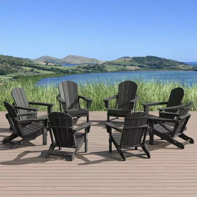 WestinTrends Malibu HDPE Outdoor Folding Poly Adirondack Chair (Set of 8)