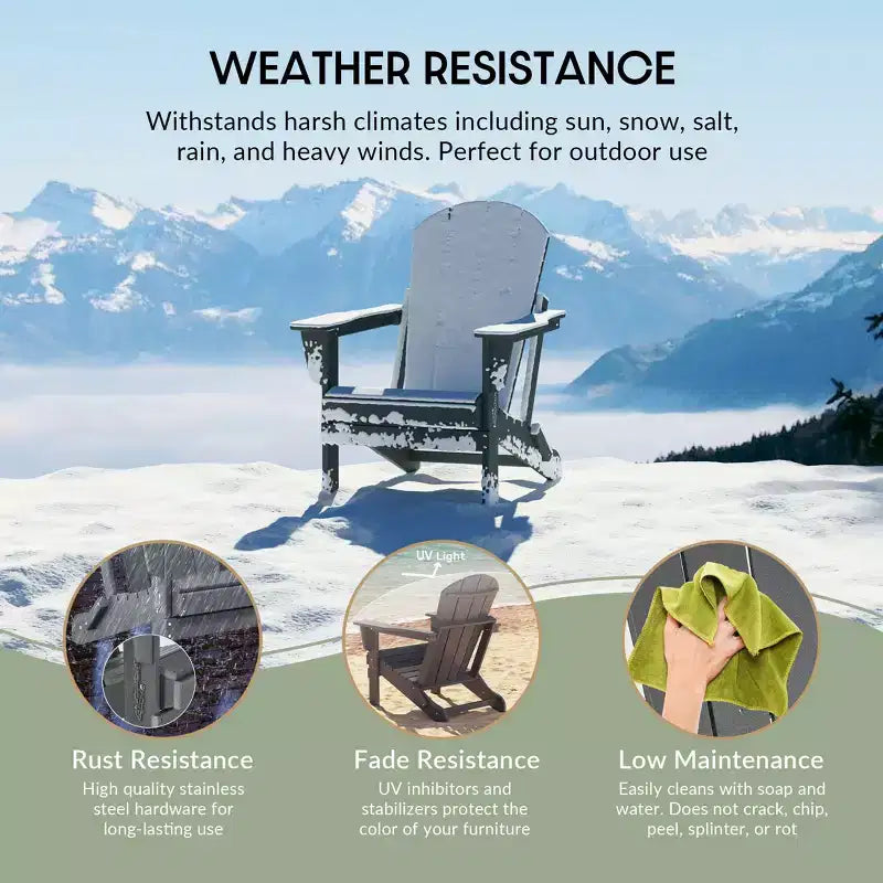 WestinTrends Malibu HDPE Outdoor Folding Poly Adirondack Chair (Set of 8)