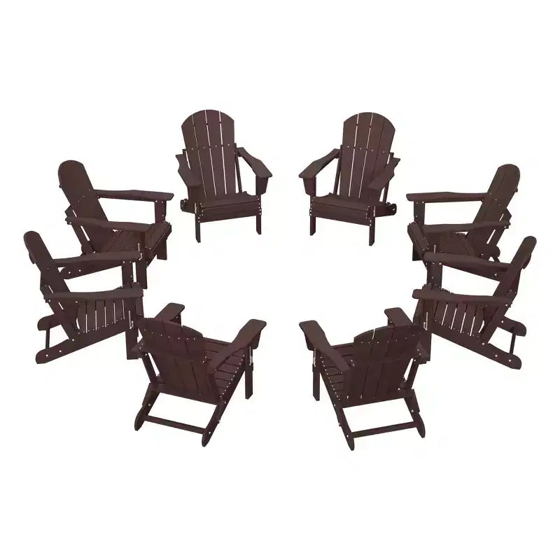 WestinTrends Malibu HDPE Outdoor Folding Poly Adirondack Chair (Set of 8)