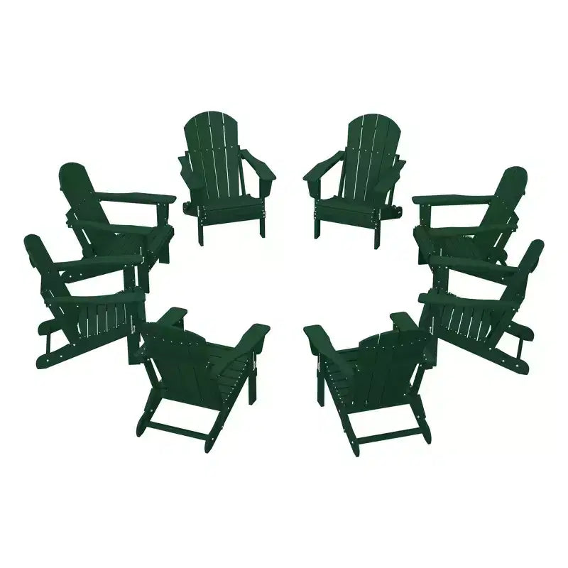 WestinTrends Malibu HDPE Outdoor Folding Poly Adirondack Chair (Set of 8)