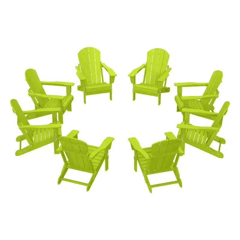 WestinTrends Malibu HDPE Outdoor Folding Poly Adirondack Chair (Set of 8)
