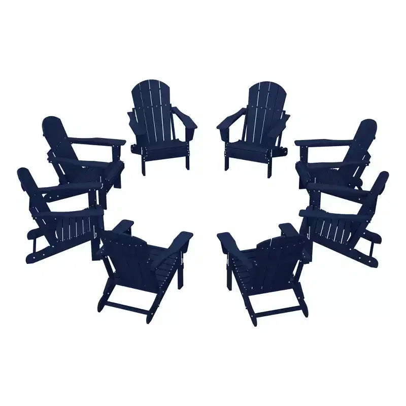 WestinTrends Malibu HDPE Outdoor Folding Poly Adirondack Chair (Set of 8)