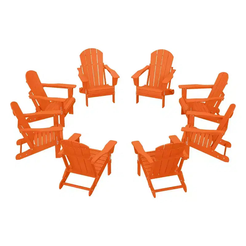 WestinTrends Malibu HDPE Outdoor Folding Poly Adirondack Chair (Set of 8)
