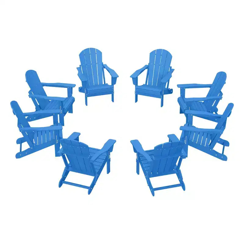 WestinTrends Malibu HDPE Outdoor Folding Poly Adirondack Chair (Set of 8)