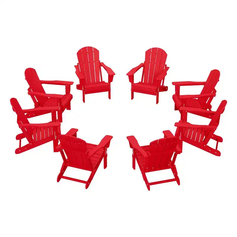WestinTrends Malibu HDPE Outdoor Folding Poly Adirondack Chair (Set of 8)