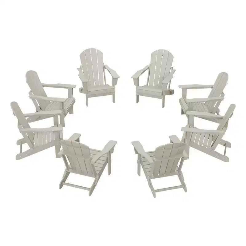WestinTrends Malibu HDPE Outdoor Folding Poly Adirondack Chair (Set of 8)