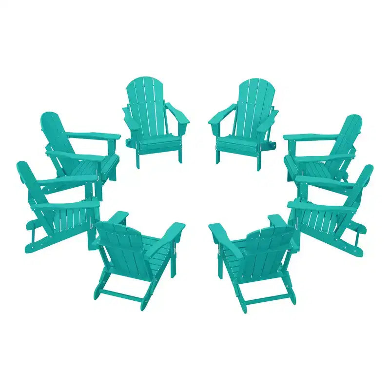 WestinTrends Malibu HDPE Outdoor Folding Poly Adirondack Chair (Set of 8)
