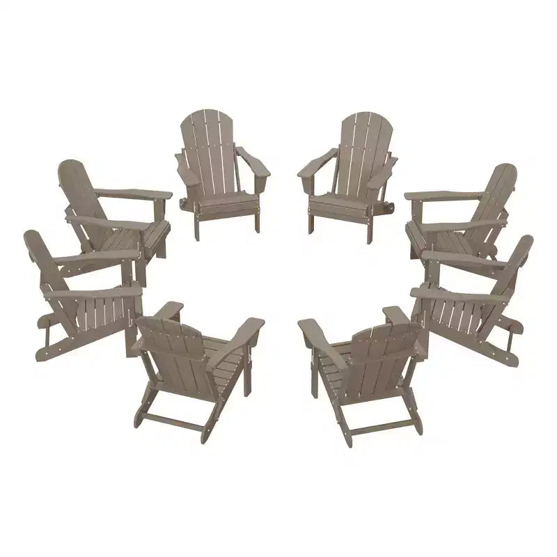 WestinTrends Malibu HDPE Outdoor Folding Poly Adirondack Chair (Set of 8)