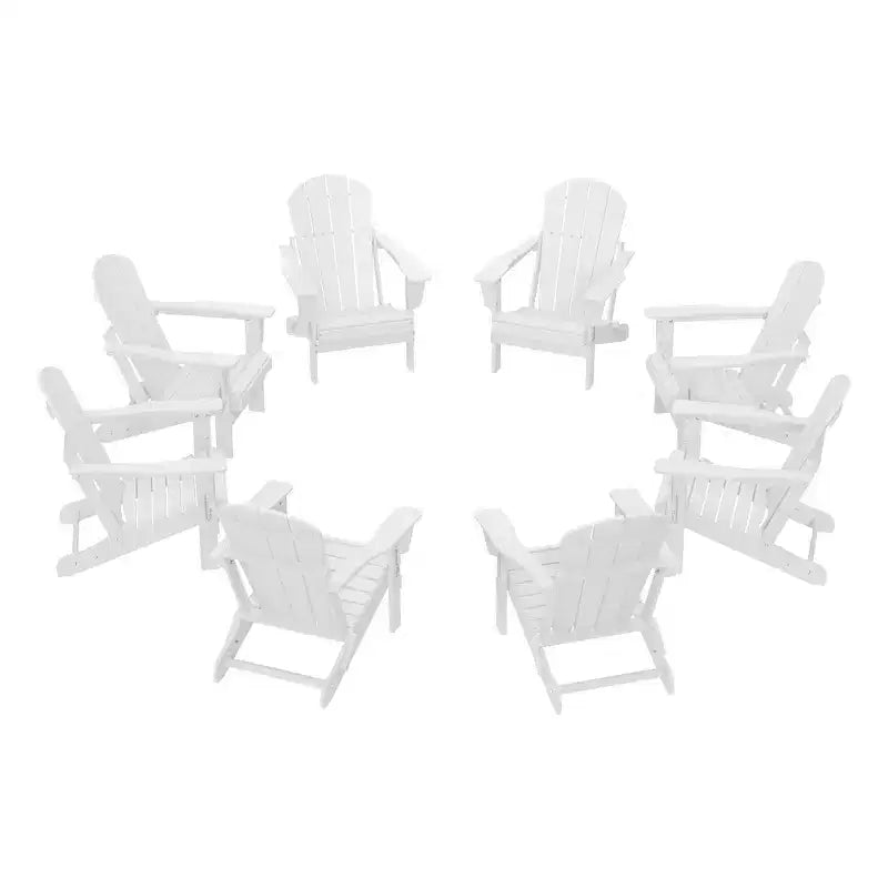 WestinTrends Malibu HDPE Outdoor Folding Poly Adirondack Chair (Set of 8)