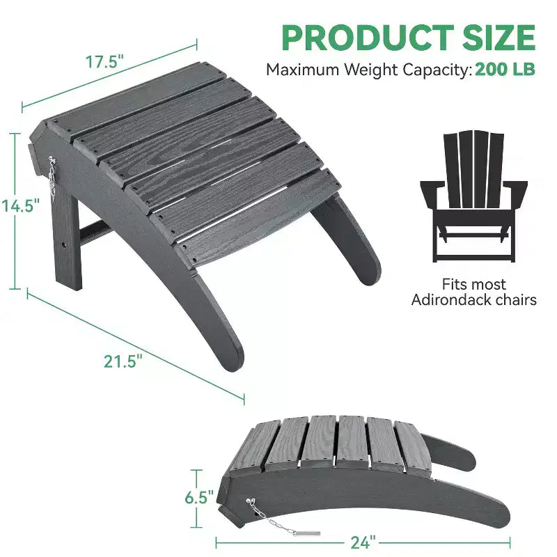 Yaheetech Ottoman Footrest for Adirondack Chair for Porch, Backyard, Lawn