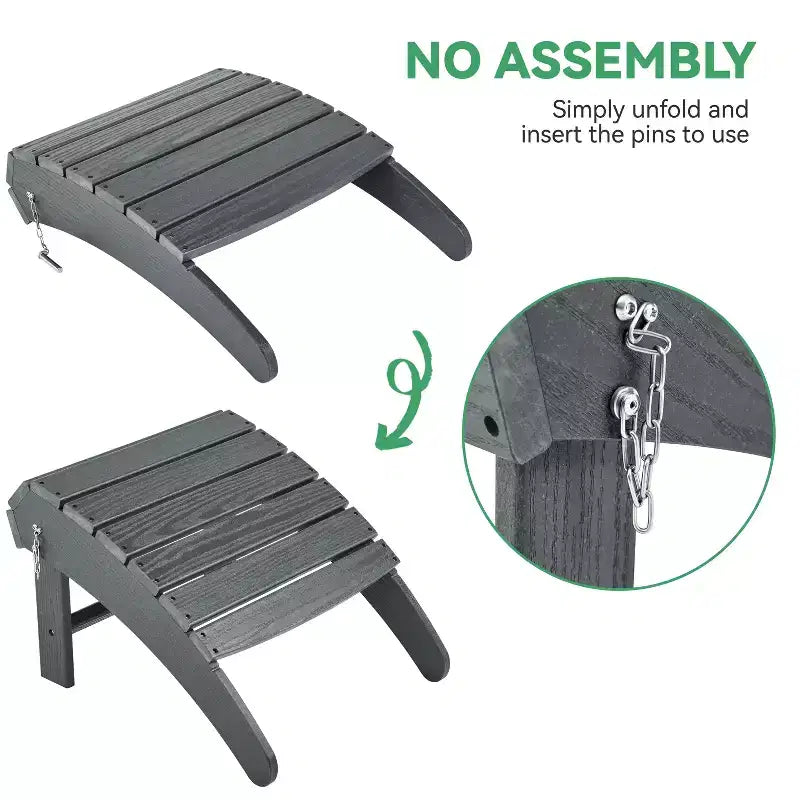 Yaheetech Ottoman Footrest for Adirondack Chair for Porch, Backyard, Lawn