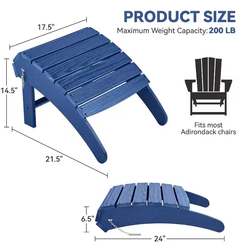 Yaheetech Ottoman Footrest for Adirondack Chair for Porch, Backyard, Lawn