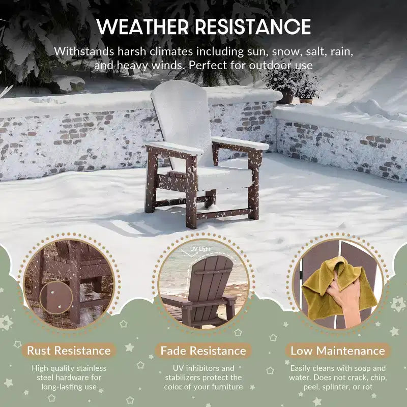 WestinTrends Malibu Kids Outdoor HDPE Adirondack Plastic Patio Chair