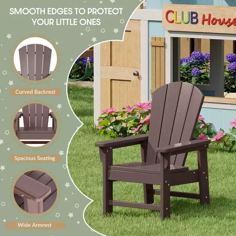 WestinTrends Malibu Kids Outdoor HDPE Adirondack Plastic Patio Chair