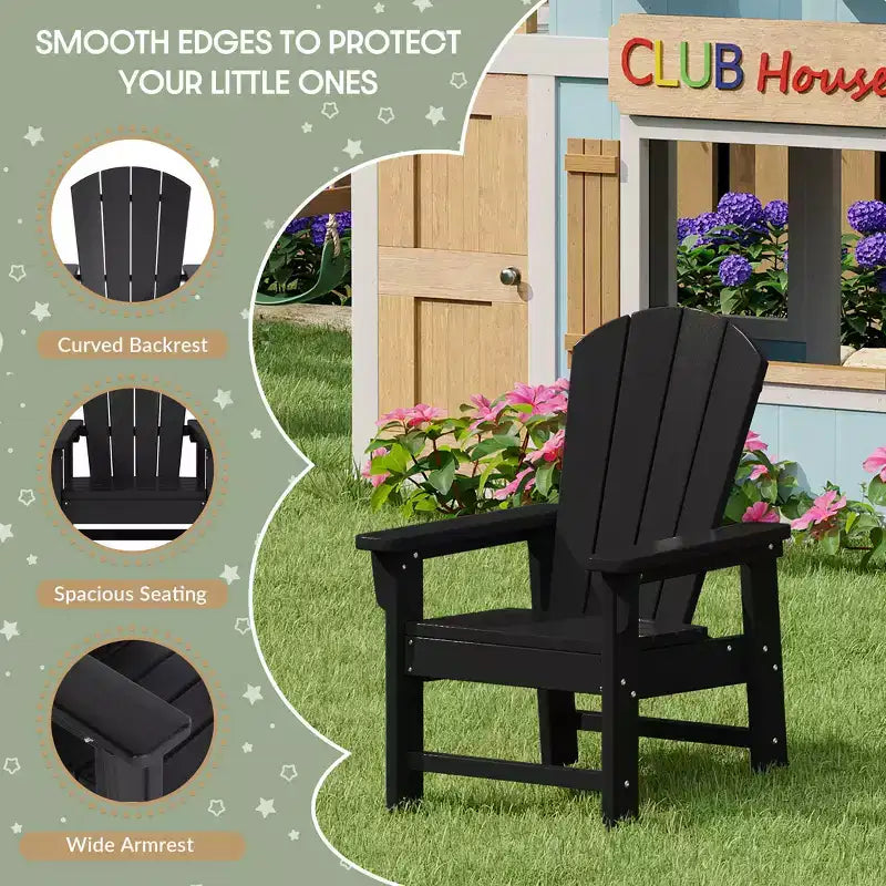 WestinTrends Lot de 2 chaises de patio Adirondack en plastique Malibu pour enfants