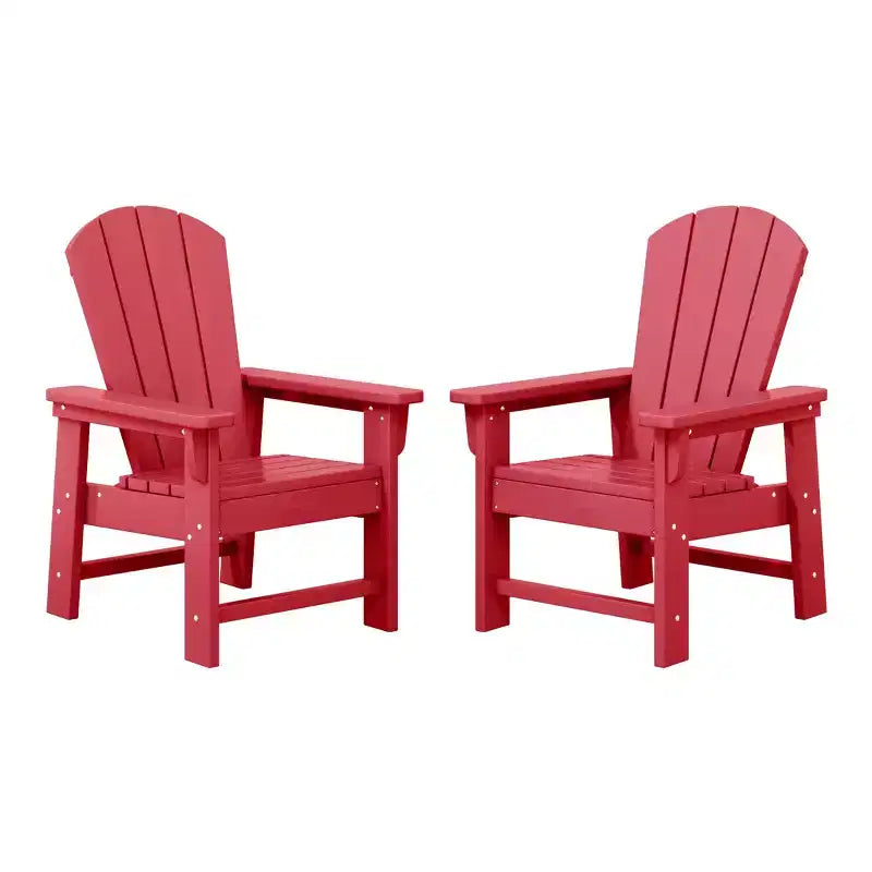 WestinTrends Malibu Kids Outdoor Adirondack Plastic Patio Chair (Set of 2)