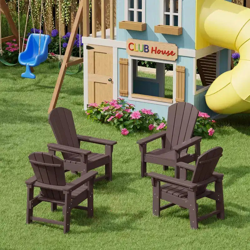 WestinTrends Malibu Chaises d'extérieur pour enfants Adirondack en plastique (Lot de 4)